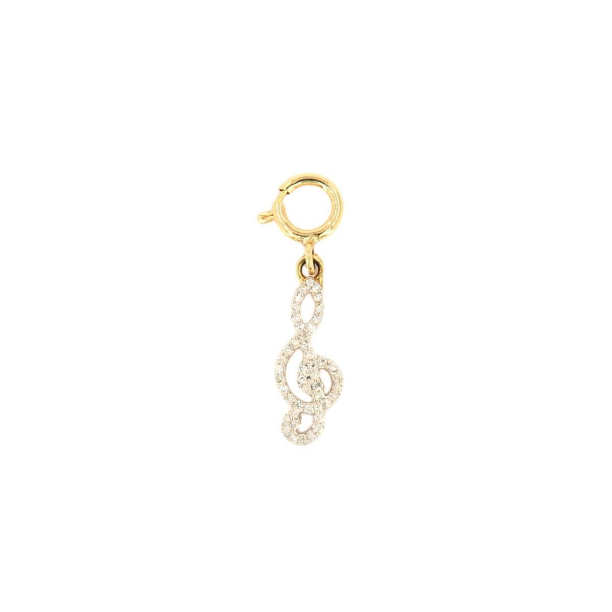 10k Yellow Gold and Diamond 'Treble Clef' Charm - 10035 - Johnny Dang & Co