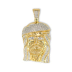 10K Yellow Gold Diamond Jesus Head Pendant - Johnny Dang & Co