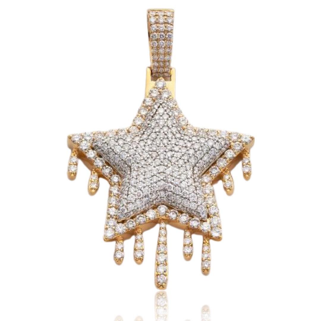 10KY 6.75CTW DIAMOND DRIPPING STAR PENDANT - Johnny Dang & Co