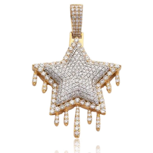 10KY 6.75CTW DIAMOND DRIPPING STAR PENDANT - Johnny Dang & Co