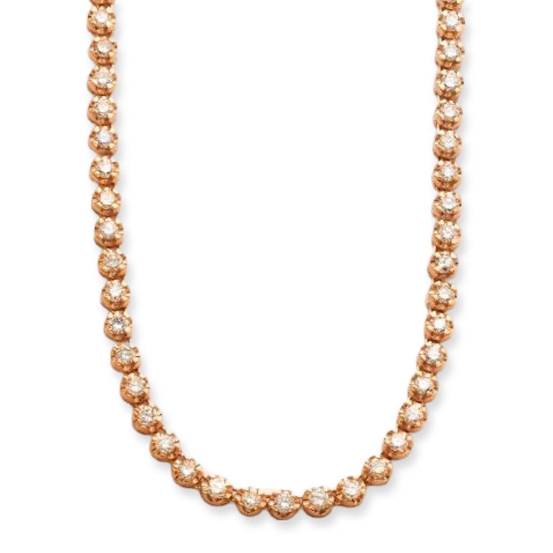 10KR 8.35CTW DIAMOND BUTTERCUP TENNIS NECKLACE - Johnny Dang & Co