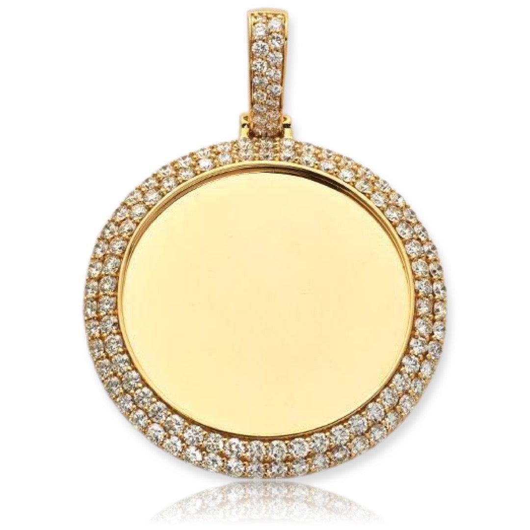 10KY 5.85CTW DIAMOND MEMORY PENDANT - 2 ROW BORDER - Johnny Dang & Co