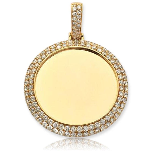 10KY 5.85CTW DIAMOND MEMORY PENDANT - 2 ROW BORDER - Johnny Dang & Co