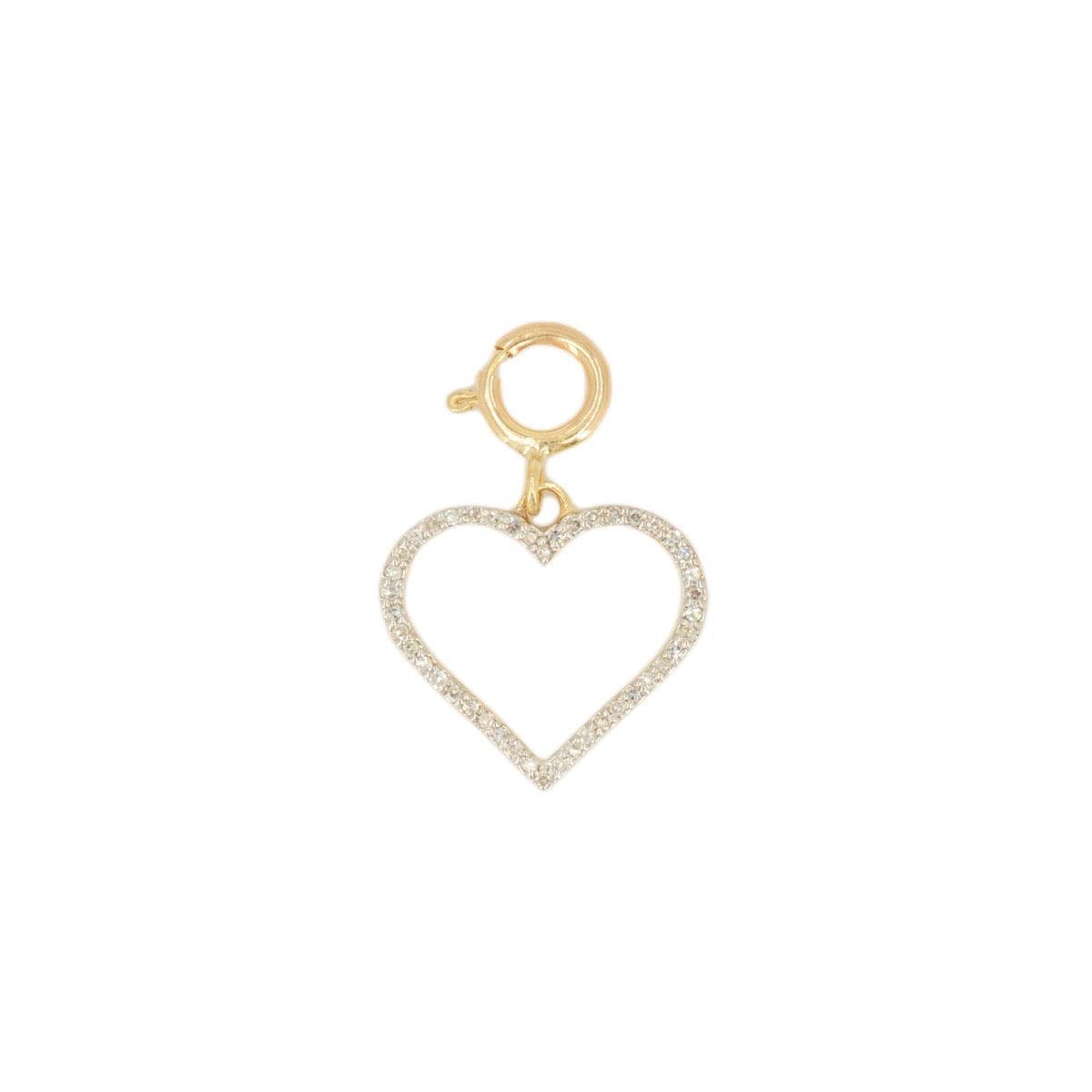 10k Yellow gold and Diamond 'Open Heart' Charm - 10009 - Johnny Dang & Co