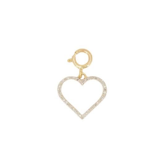 10k Yellow gold and Diamond 'Open Heart' Charm - 10009 - Johnny Dang & Co