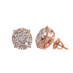 1.00CTW DIAMOND ROUND CLUSTER EARRINGS WITH HALO - Johnny Dang & Co