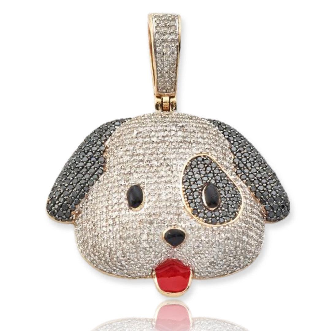 10KY 3.25CTW BLACK AND WHITE DIAMOND PUPPY DOG - Johnny Dang & Co