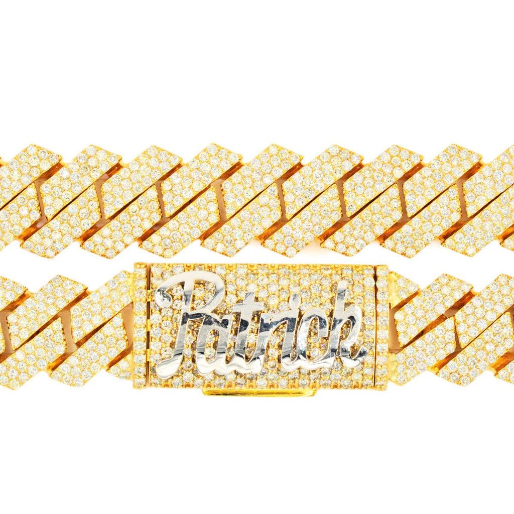 Custom 14k Gold 124.58ctw Diamond Cuban Chain. 33” Length - Johnny Dang & Co