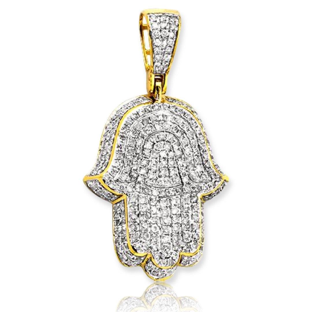 10KY 1.25CTW DIAMOND 3-D HAMZA PENDANT - Johnny Dang & Co