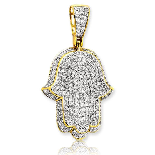 10KY 1.25CTW DIAMOND 3-D HAMZA PENDANT - Johnny Dang & Co