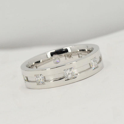 Custom Men’s Princess Cut Diamond 6mm Band - Johnny Dang & Co