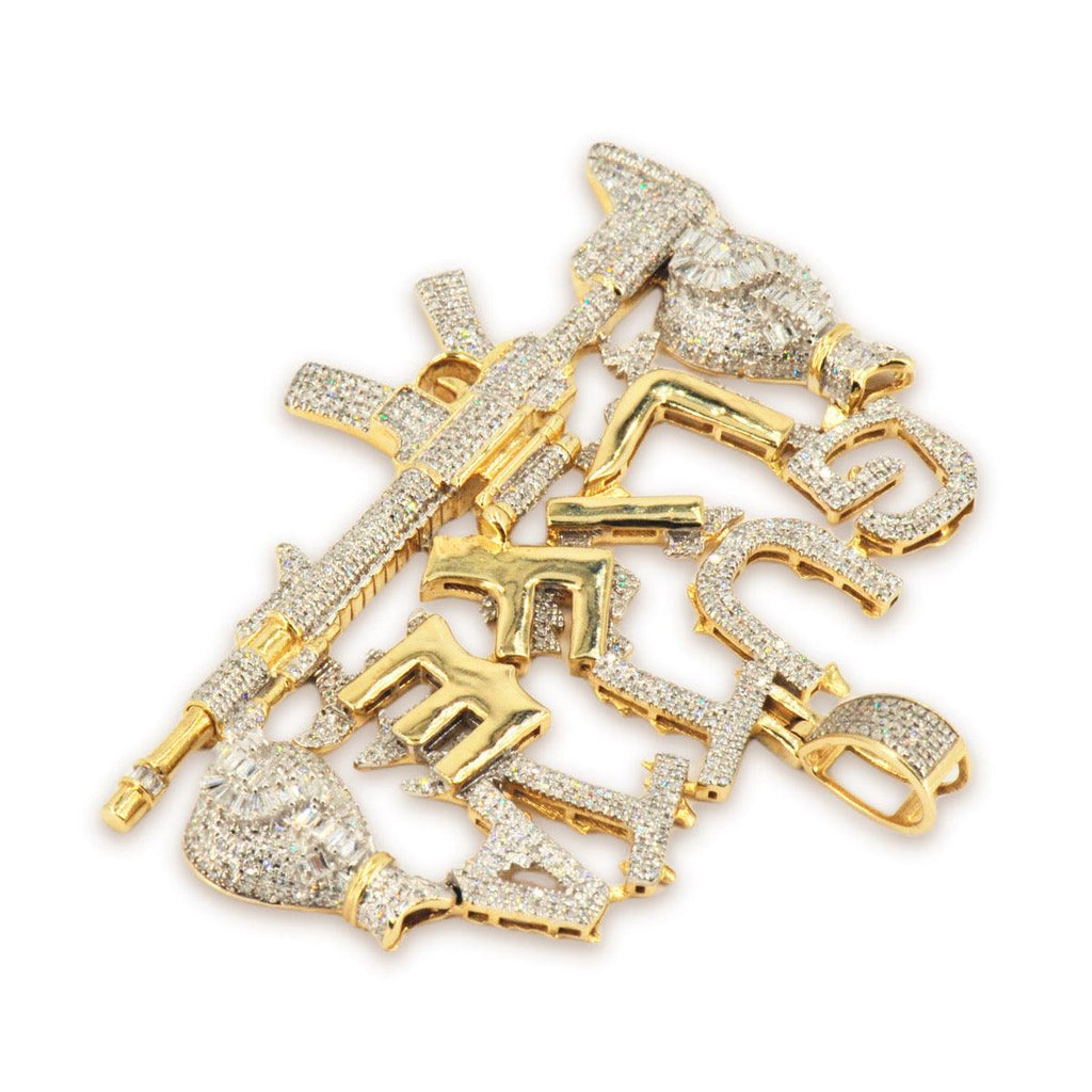 10k Yellow Gold Gutta Lyfe Pendant - Large - Johnny Dang & Co