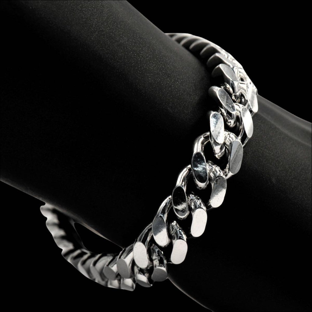 Silver 10.25mm Solid Cuban Link Bracelet 8 Inches - Johnny Dang & Co