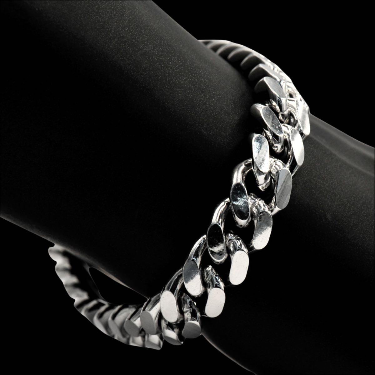 Silver 10.25mm Solid Cuban Link Bracelet 8 Inches - Johnny Dang & Co