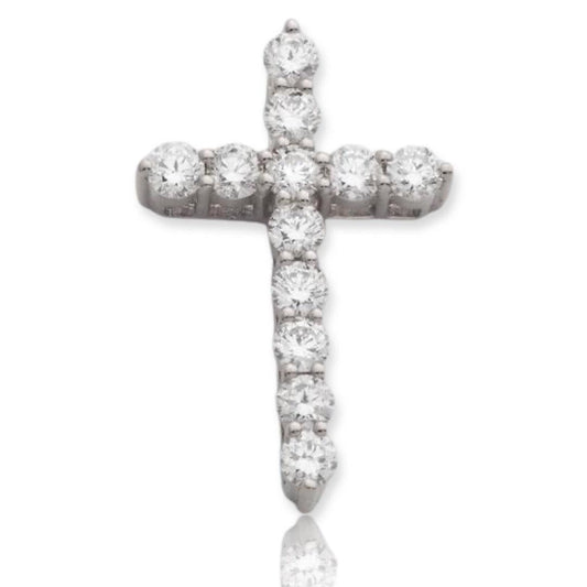 14K 1.10CTW DIAMOND 11 STONE 3-PRONG CROSS - Johnny Dang & Co