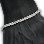 10k Gold and 4.13cttw Diamonds Square Block Baguette and Round Tennis Bracelet. - Johnny Dang & Co