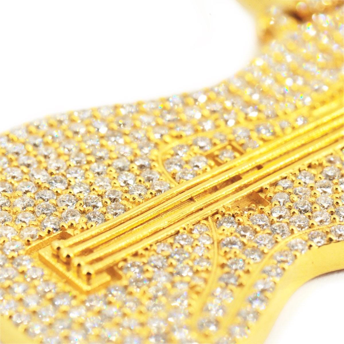 10k Yellow Gold 4.40CTW VS Diamond Precision Bass Pendant JD&Co Exlcusive - Johnny Dang & Co