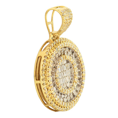 10k Yellow Gold 1.95CTW Round and Baguette Diamond Medallion - Johnny Dang & Co