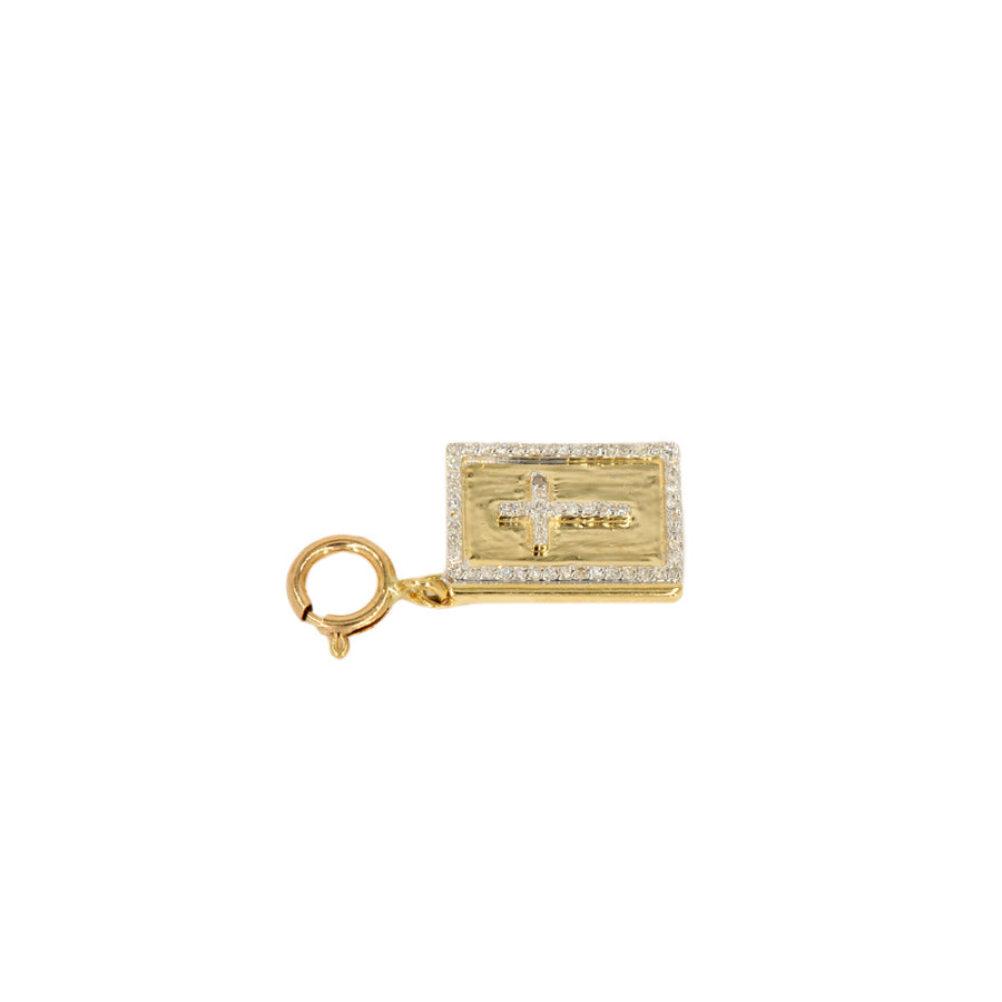 10k Yellow Gold and Diamond 'Bible' Charm - 10005
