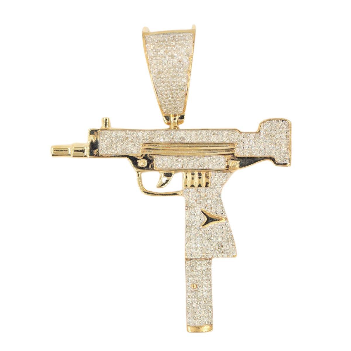 10KY 0.75CTW DIAMOND 'UZI' GUN PENDANT SC4387Y - Johnny Dang & Co