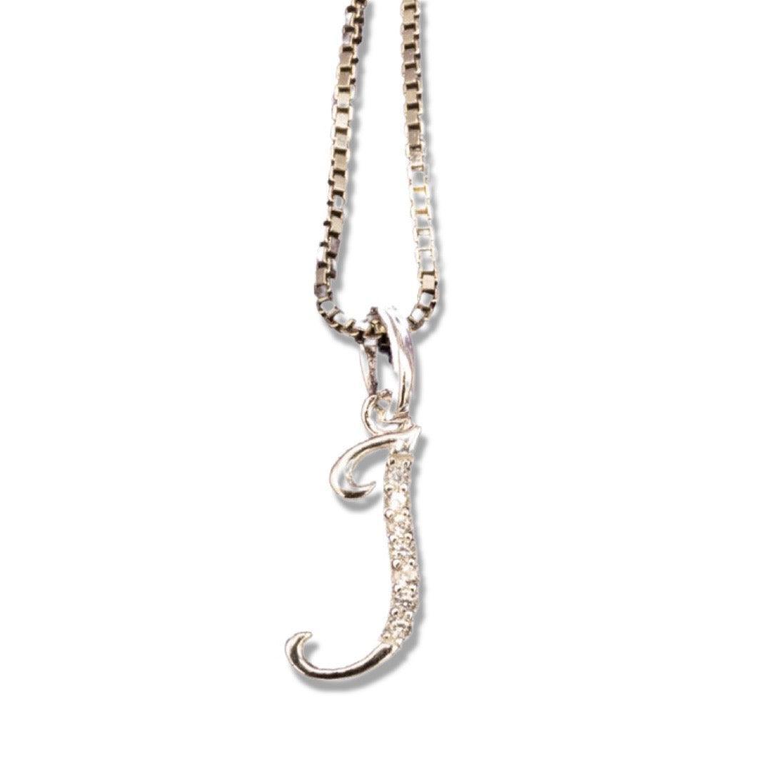 MINI SCRIPT LETTERS SILVER 925 WHITE GOLD PLATED - Johnny Dang & Co