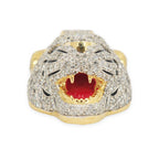 3D Tiger Head with Red Enamel Tongue and Colored Eyes - Johnny Dang & Co