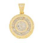 10k Yellow Gold 1.95CTW Round and Baguette Diamond Medallion - Johnny Dang & Co