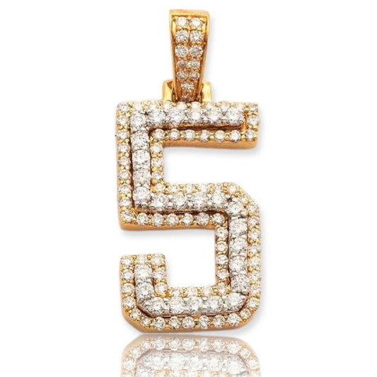 10KY+W 0.90CTW DIAMOND NUMBER PENDANT - Johnny Dang & Co