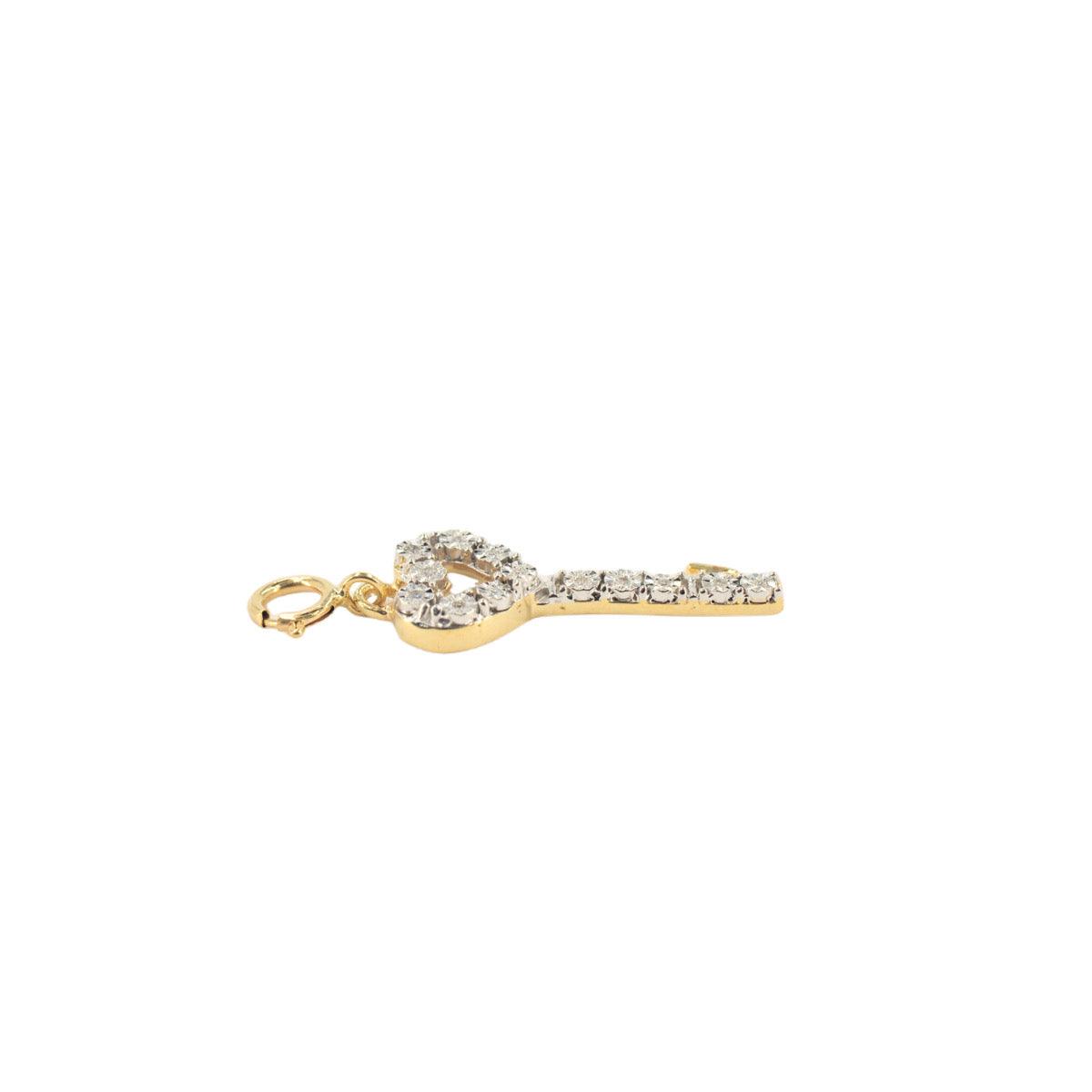 10k Yellow Gold and Diamond 'Heart Key' Charm - 10061 - Johnny Dang & Co