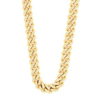 10k White, Yellow, or Rose Gold 3 Row Diamond 5 cttw Cuban Chain 9.5mm 22inches - Johnny Dang & Co