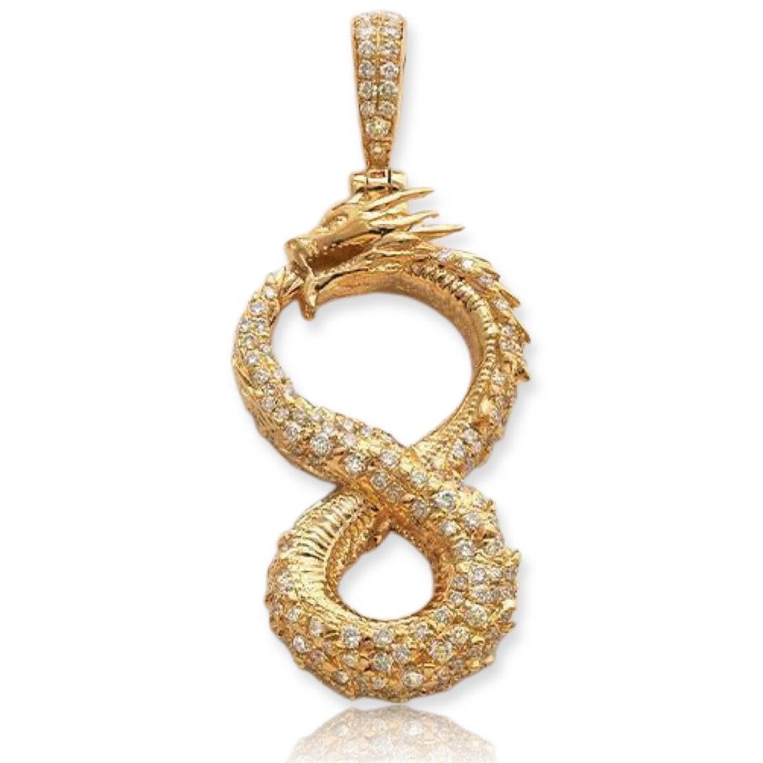 14KY 1.00CTW DIAMOND INFINITY DRAGON PENDANT - Johnny Dang & Co