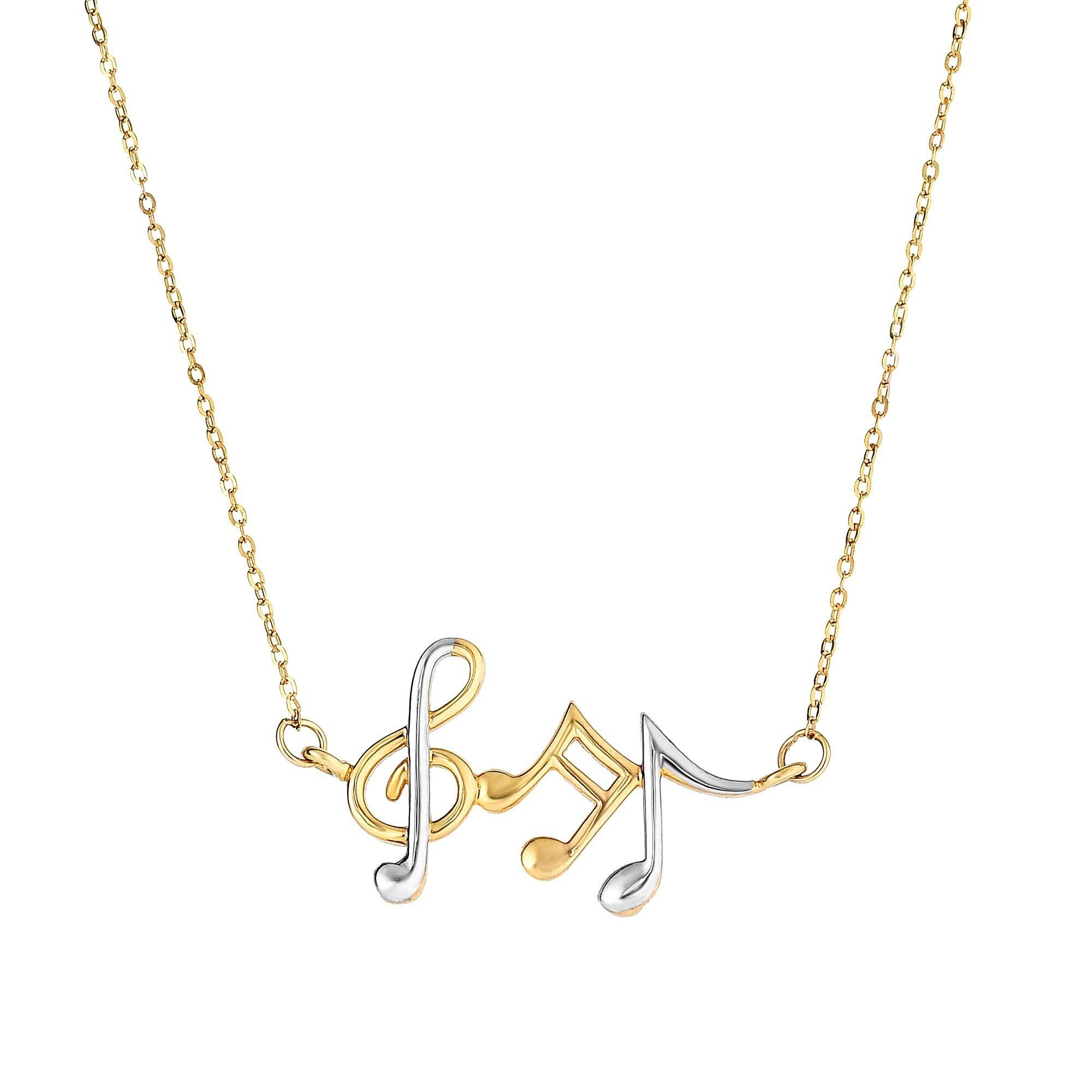 14K Gold Music Notes Necklace - Johnny Dang & Co