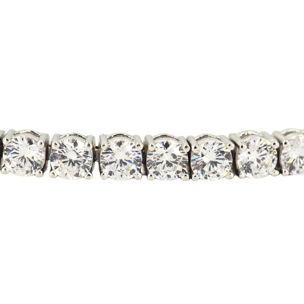 CZ SILVER TENNIS BRACELET 8" - 8.5" - Johnny Dang & Co