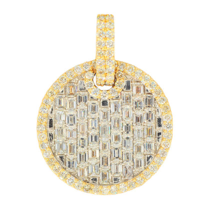 10k Yellow Gold 6.25CTW Round and Emerald Cut Diamond Medallion - Johnny Dang & Co