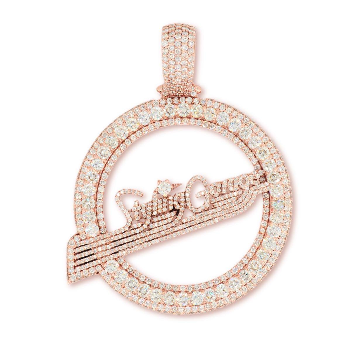 Gold and Diamond JD&CO Custom Logo Medallion - Johnny Dang & Co