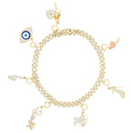 10k Gold 1.00ctw Diamond Link Charm Bracelet 7.5". Bracelet only. Charms sold separately - Johnny Dang & Co