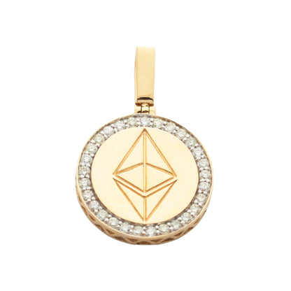 10KY 0.50CTW DIAMOND ETHERIUM LOGO MEDALLION - Johnny Dang & Co
