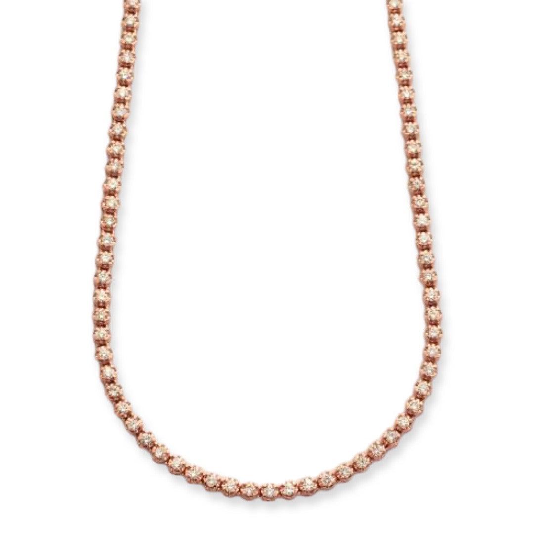 10KR 5.25CTW DIAMOND BUTTERCUP TENNIS NECKLACE - Johnny Dang & Co