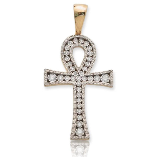 10KY 0.65CTW ILLUSION SET DIAMOND CROSS PENDANT - Johnny Dang & Co