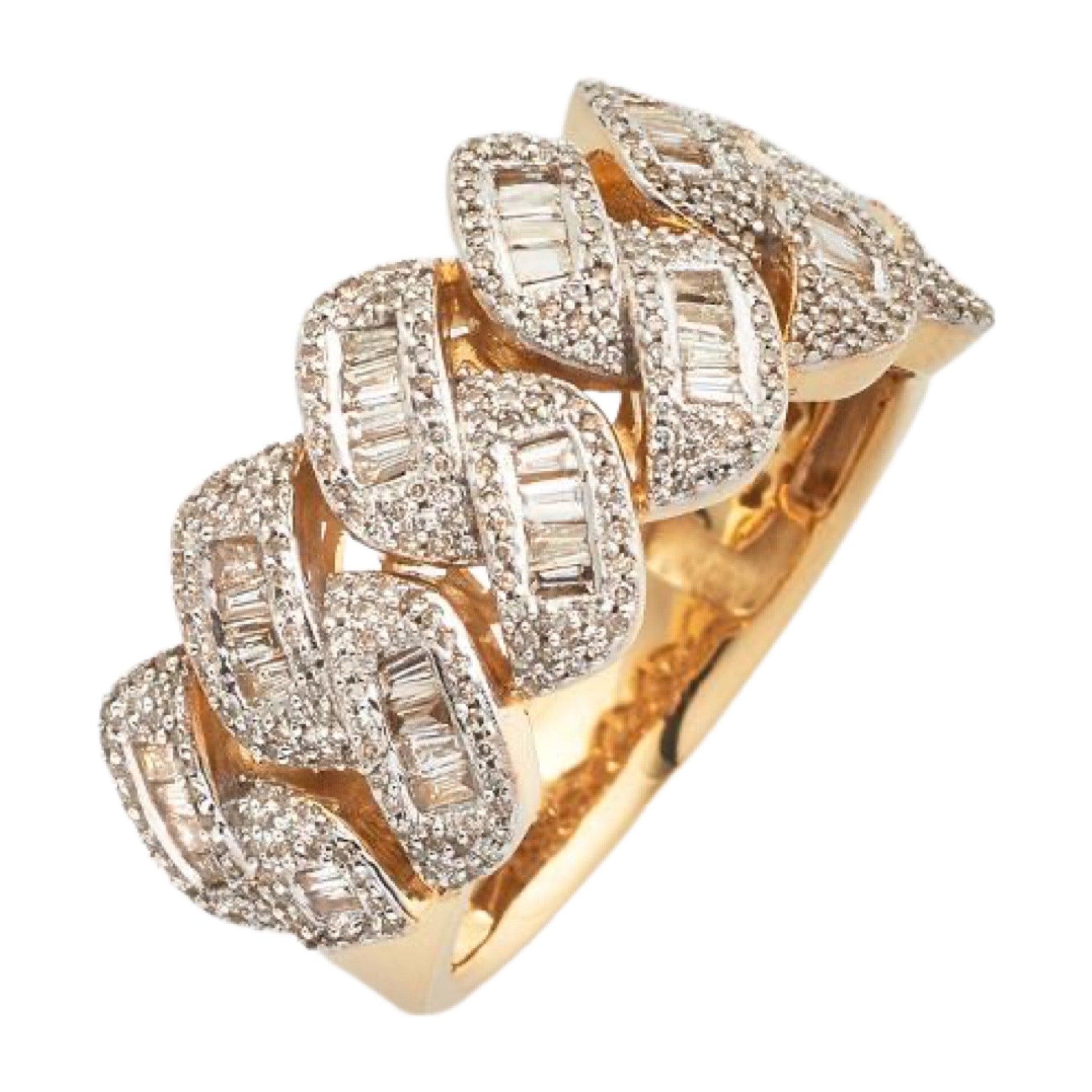 10KY 1.30CTW BAGUETTE DIAMOND MIAMI CUBAN MENS - Johnny Dang & Co