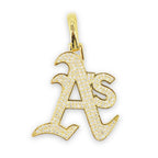 Custom Your Own Logo 10k Gold and VVS Diamond "A’s" Style Logo Pendant 2" X 1.5" - Johnny Dang & Co