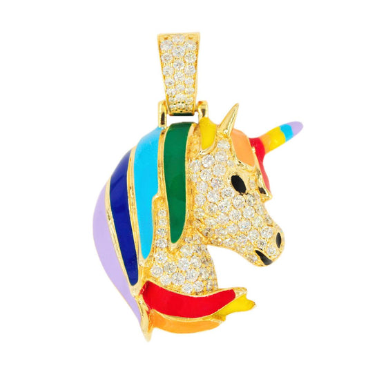 10KY 1.00CTW DIAMOND UNICORN PENDANT - Johnny Dang & Co