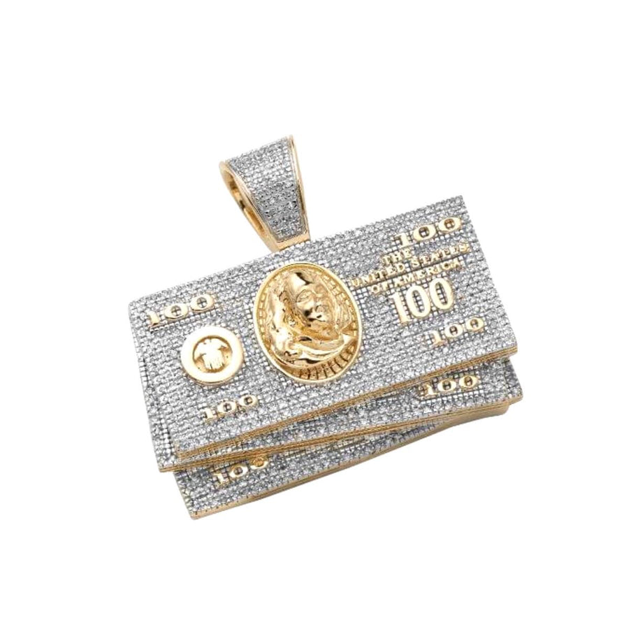 10KY 1.00CTW DIAMOND $100 MONEY STACK PENDANT