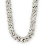 10k White, Yellow, or Rose Gold 3 Row Diamond 5 cttw Cuban Chain 9.5mm 22inches - Johnny Dang & Co