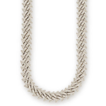 10k Yellow Gold and Diamond Spiked Cuban Chain 22inches - Johnny Dang & Co