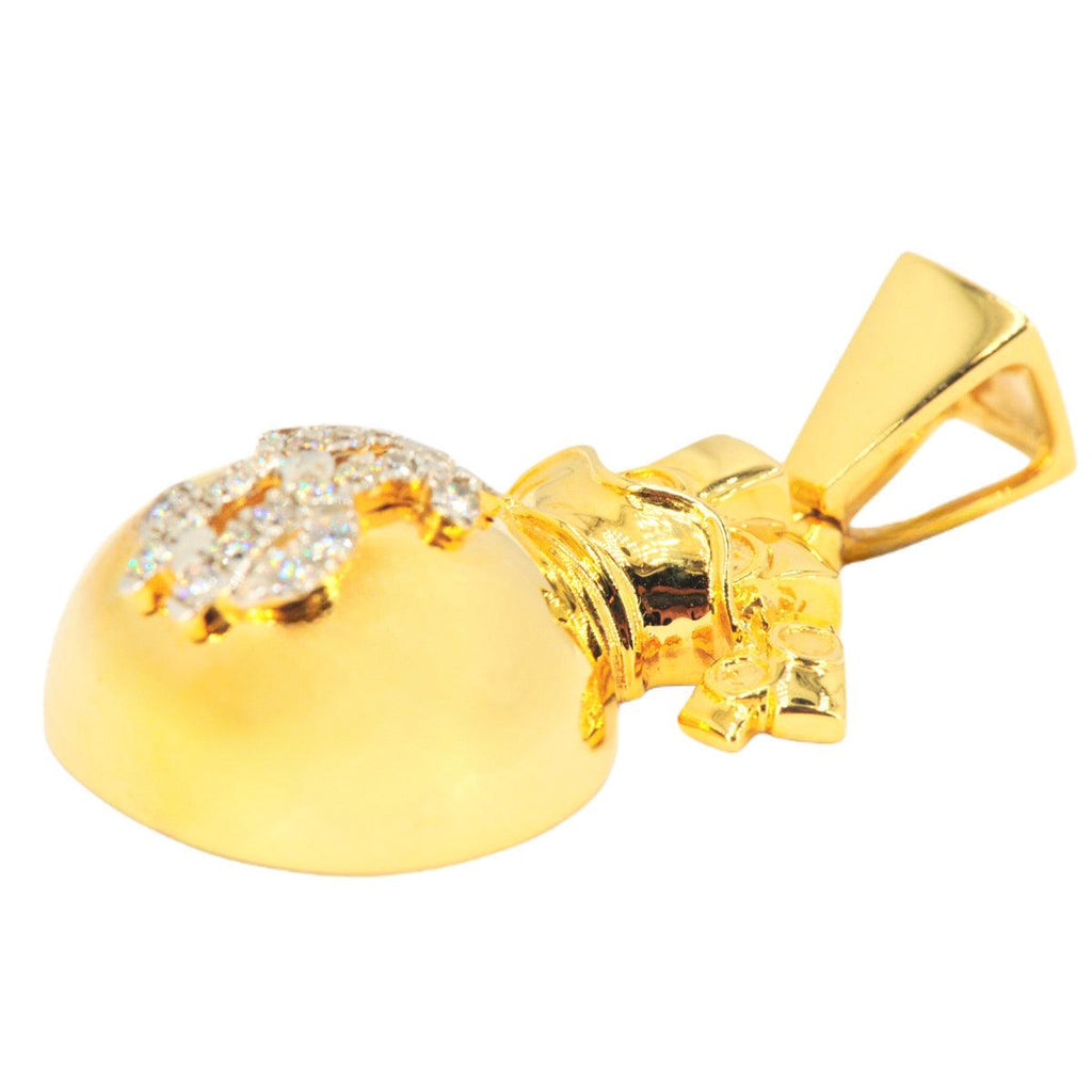 10KY 0.50CTW DIAMOND $ MONEY BAG PENDANT - Johnny Dang & Co