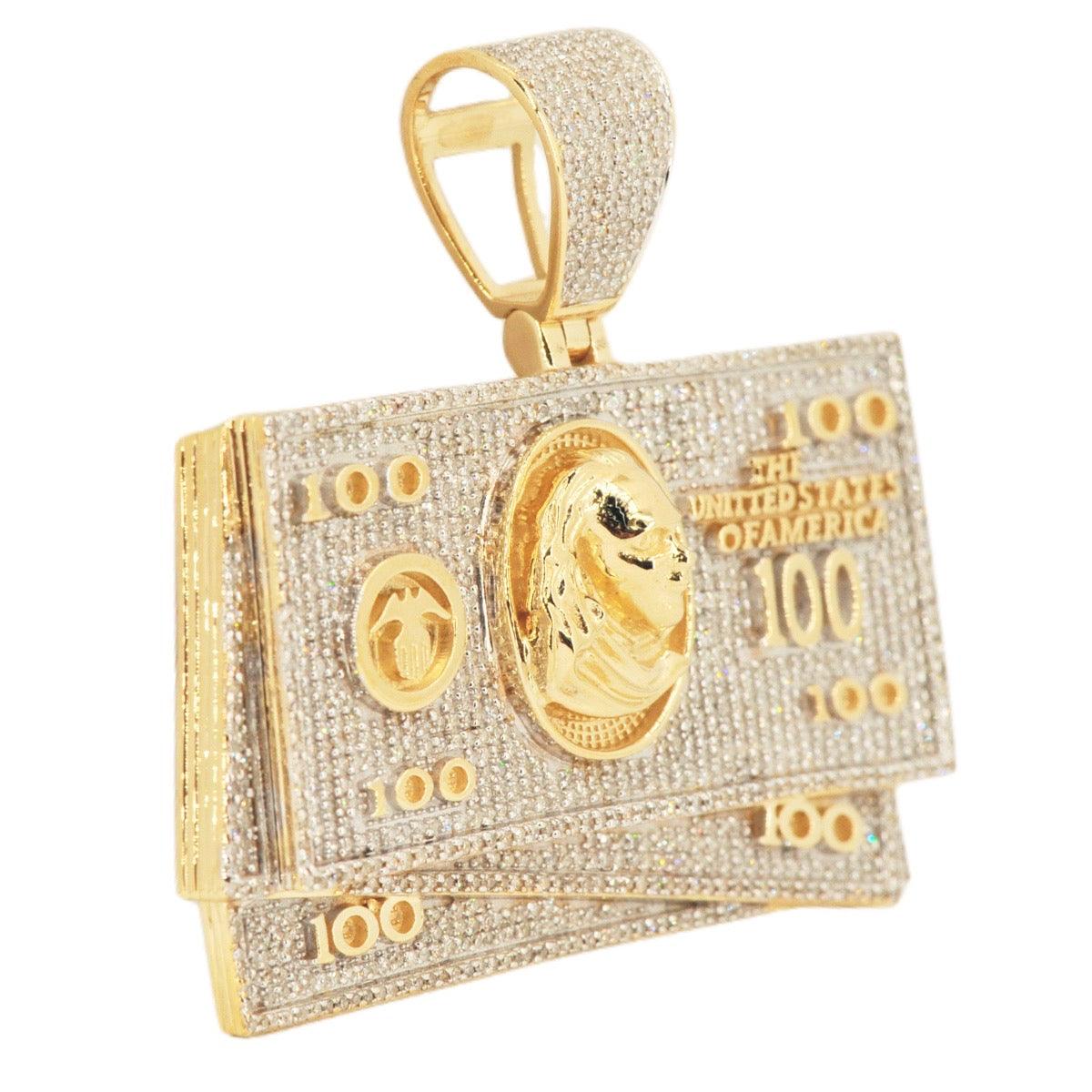 10KY 2.65CTW DIAMOND $100 MONEY STACK PENDANT - Johnny Dang & Co