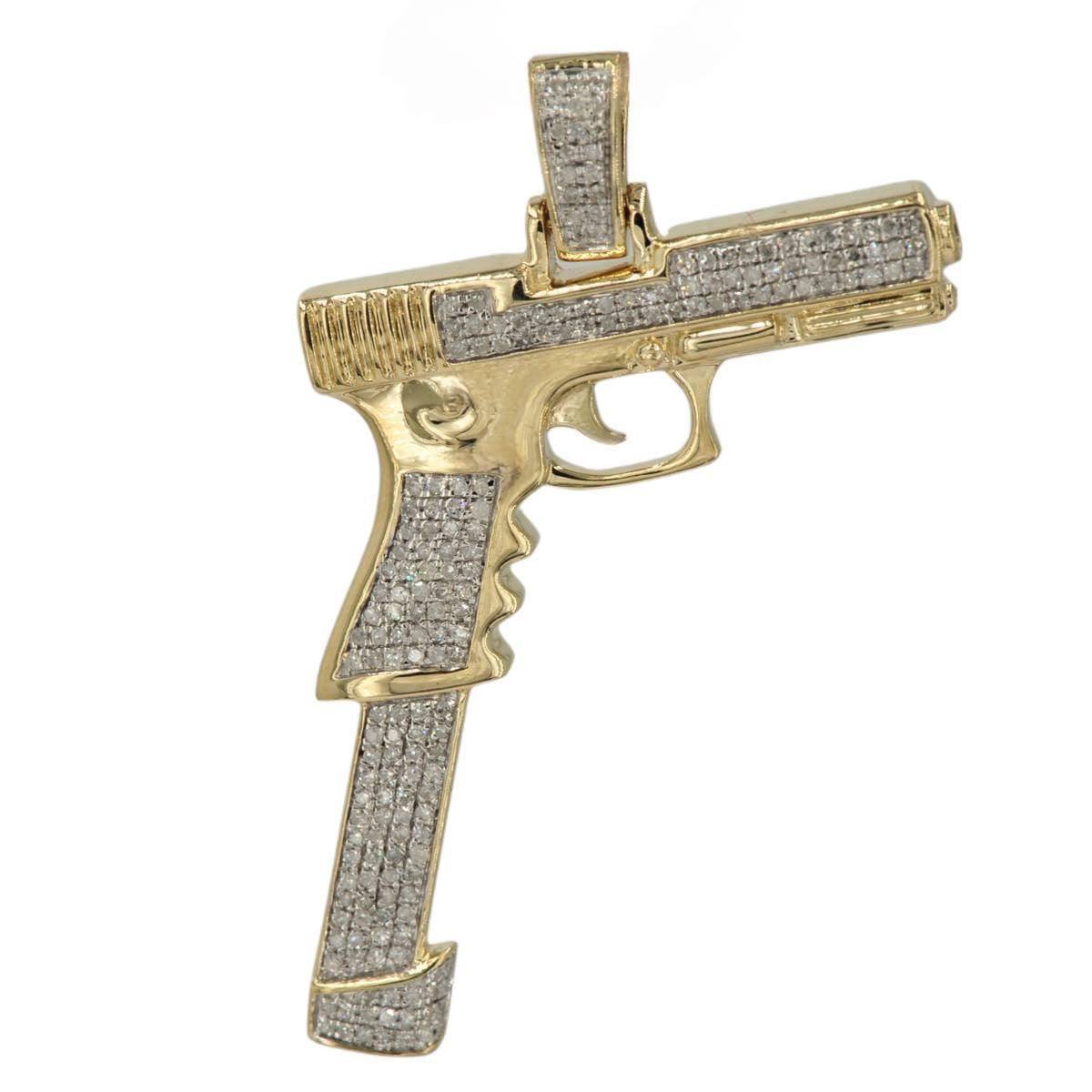 10KY 0.65CTW DIAMOND GUN PENDANT - EXTENDED CLIP - Johnny Dang & Co