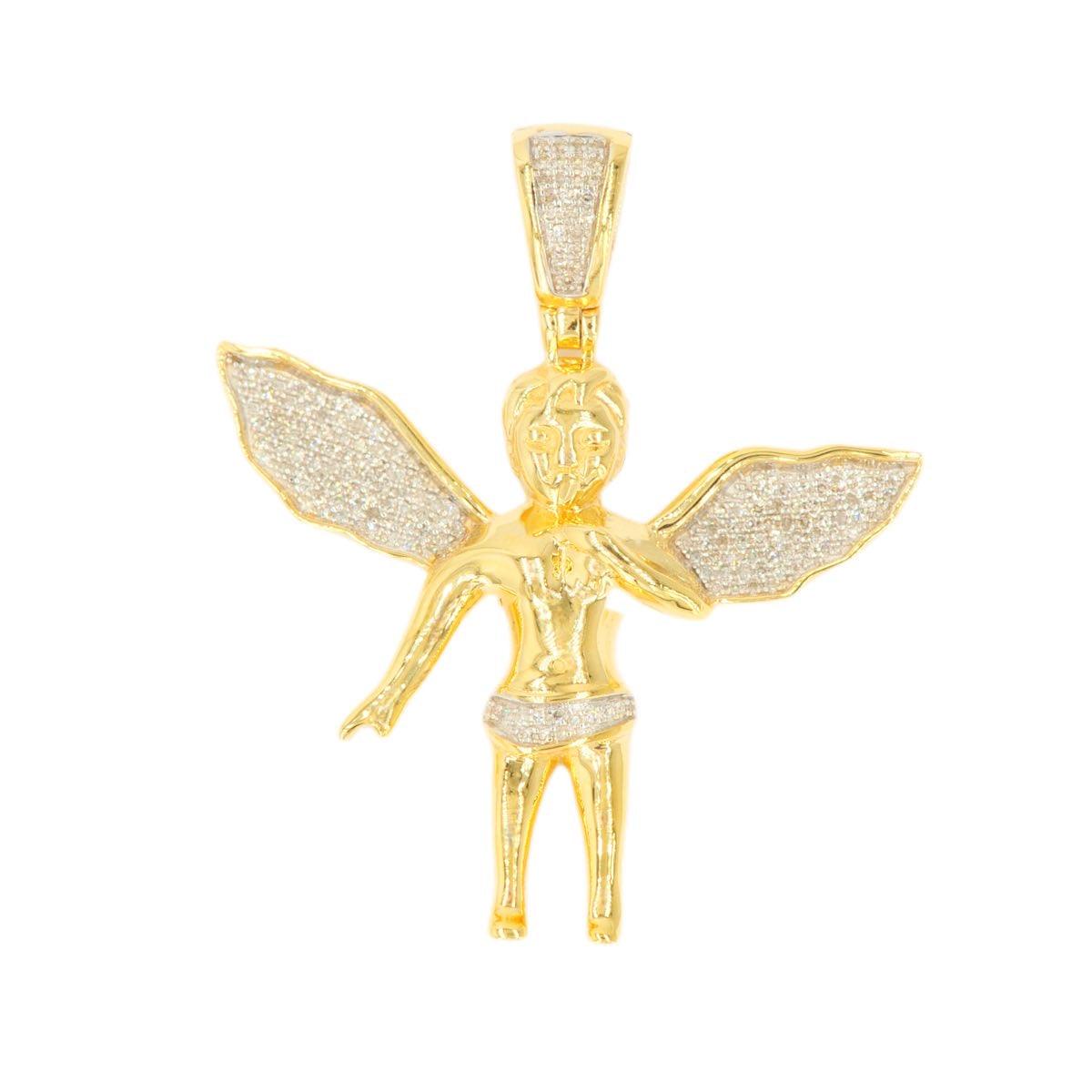 10KY 0.25CTW DIAMOND ANGEL PENDANT CHR0202Y - Johnny Dang & Co