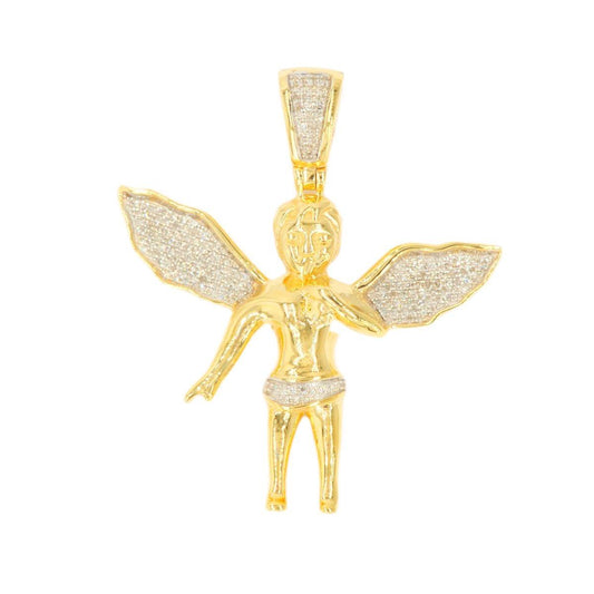 10KY 0.25CTW DIAMOND ANGEL PENDANT CHR0202Y - Johnny Dang & Co